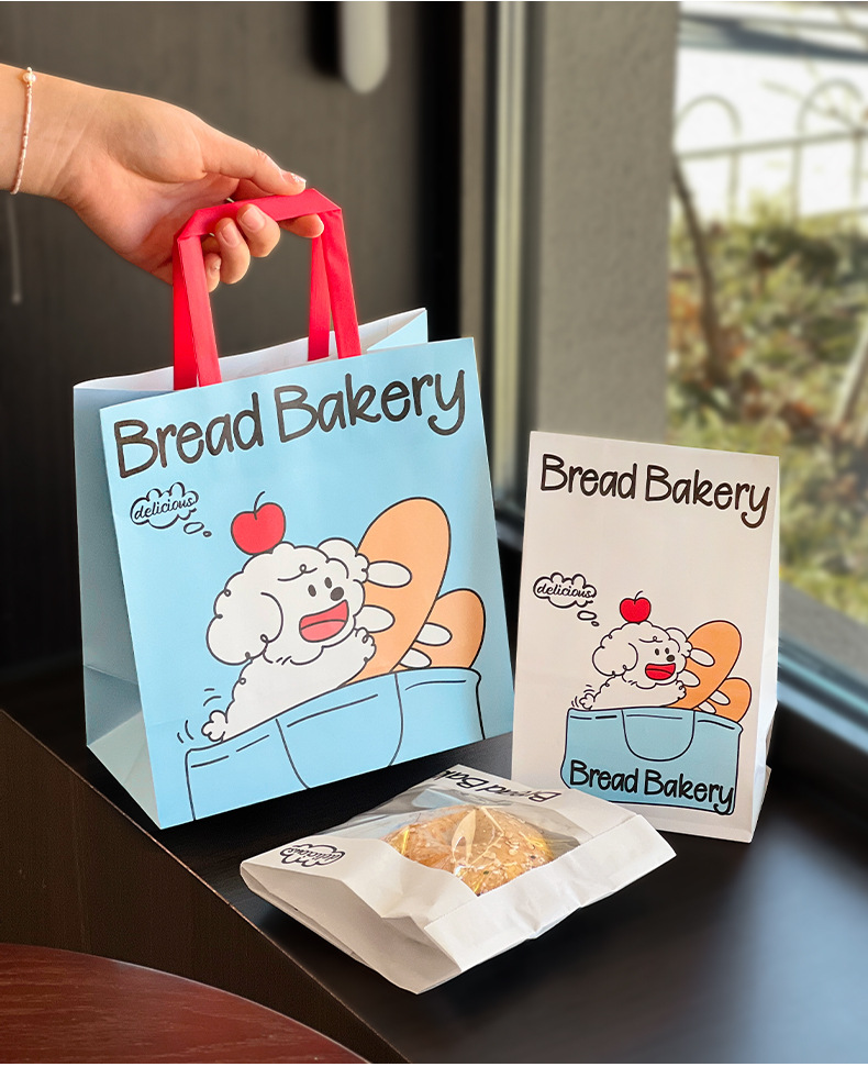 Combo 10 Trọn Bộ Bao Bì Bánh Mì Hình Chó Con – Túi Xách Kraft Đáng Yêu Cho Bánh Nướng, Tráng Miệng & Takeaway