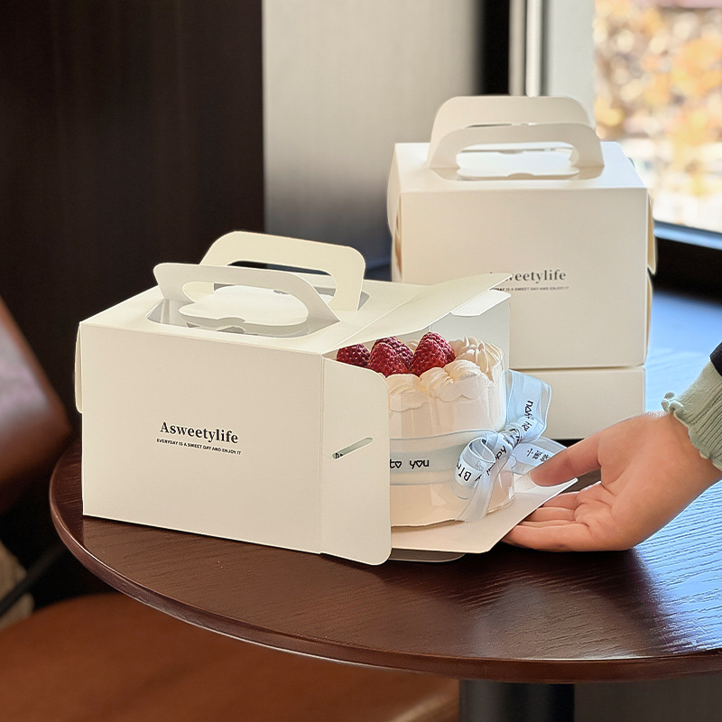 Combo 10 Hộp Đựng Đồ Ngọt Pháp Cao Cấp – Hộp đựng bánh kem nổi bốn inch, hộp đựng bánh mousse có cửa sổ nâng cao di động 3/5/6 inch, hộp đựng bánh ngọt nhỏ 4 inch