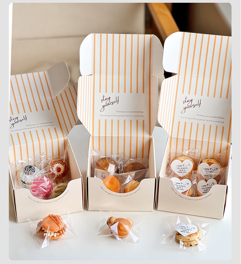 Combo 10 Hộp Đựng Bánh Nướng Hàn Quốc – Bao Bì Cao Cấp Đựng Scone, Madeleine, Macaron & Bánh Mì Bagel