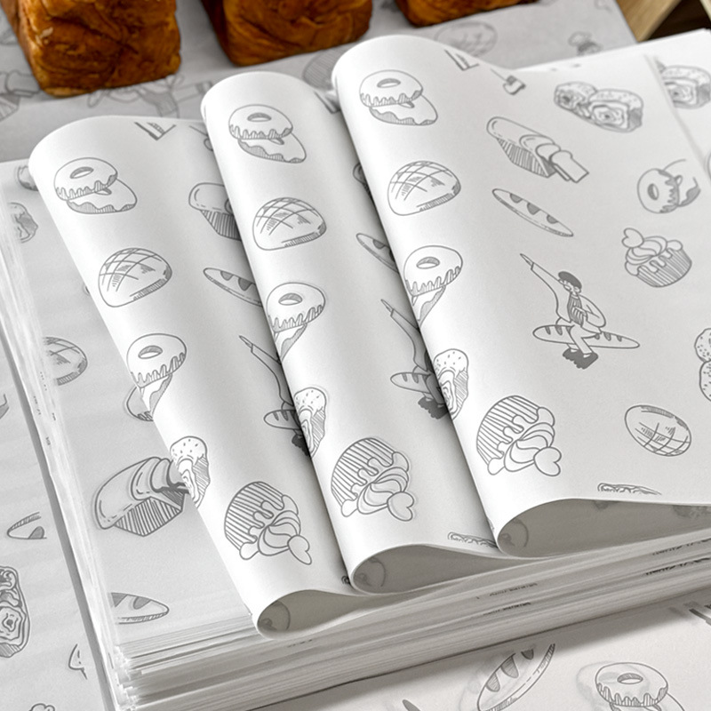 500 Giấy lót đĩa ăn dùng một lần chống dầu mỡ cho bánh mì nướng bánh tráng miệng khay lót giấy gói bánh mì giấy gói bao bì