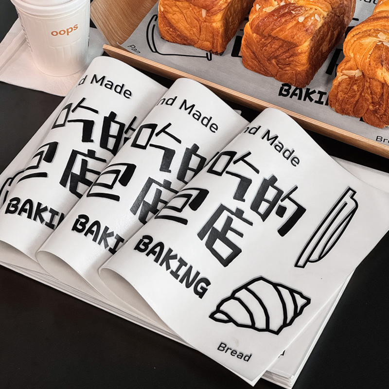 500 Giấy lót đĩa dùng một lần bán trong suốt chống dầu bánh mì nướng bánh tráng miệng khay lót giấy gói bánh mì giấy gói bao bì