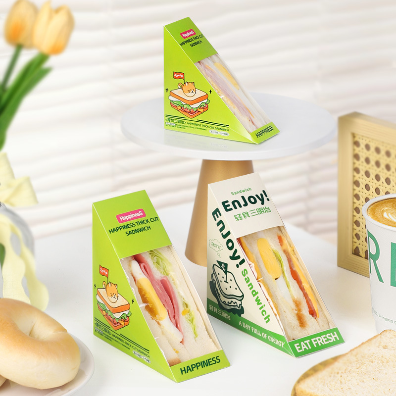 Hộp Đựng Bánh Sandwich Dùng Một Lần – Trong Suốt, Có Cửa Sổ, Không Cần Gấp