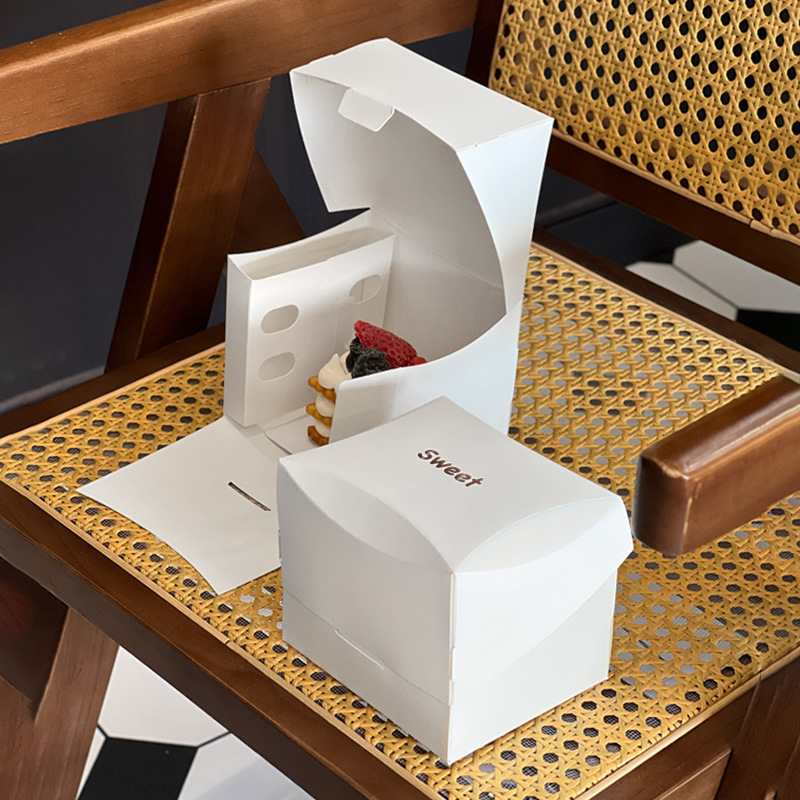 10 Hộp bánh tráng miệng dập vàng hộp đóng gói bánh trứng kiểu Pháp bánh phồng tráng miệng mousse hộp đóng gói bánh ngọt phương Tây cao cấp