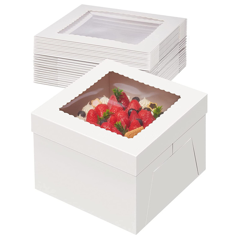 Combo 50 Hộp các tông màu trắng có cửa sổ trong suốt hộp đựng bánh mì, bánh ngọt, hộp đựng bánh