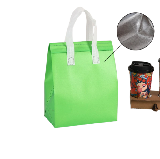 COMBO 50 Túi Tote chất liệu vải không dệt đựng trà sữa, thực phẩm, có lớp nhôm cách nhiệt bên trong bền dai, thân thiện môi trường T1893