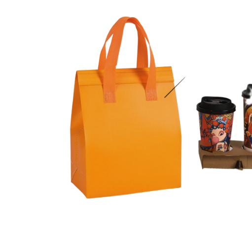 COMBO 50 Túi Tote chất liệu vải không dệt đựng trà sữa, thực phẩm, có lớp nhôm cách nhiệt bên trong bền dai, thân thiện môi trường T1893
