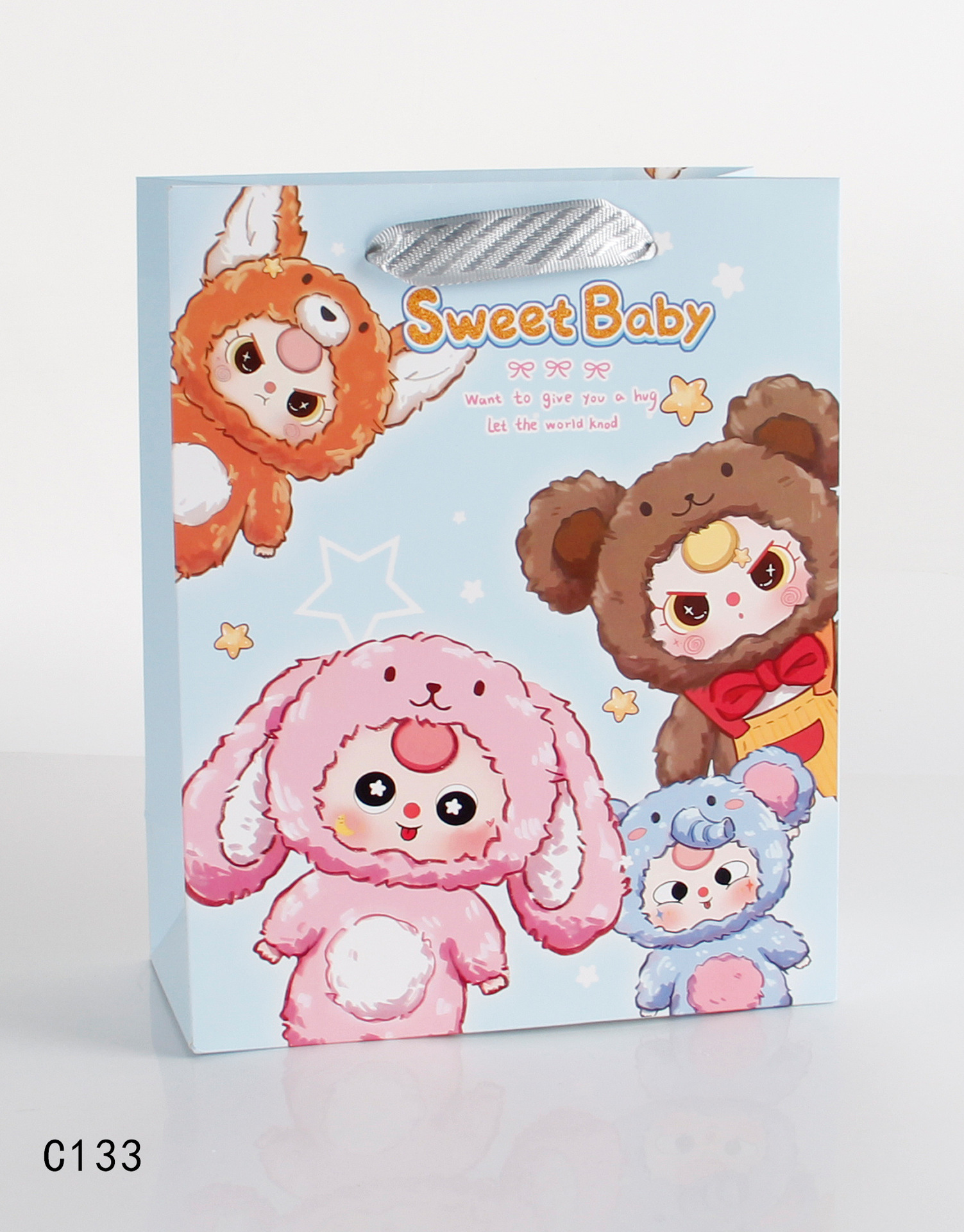 Combo 50 Túi quà hoạt hình dọc cỡ trung – Dễ thương Labubu, Baby Three và đầy màu sắc