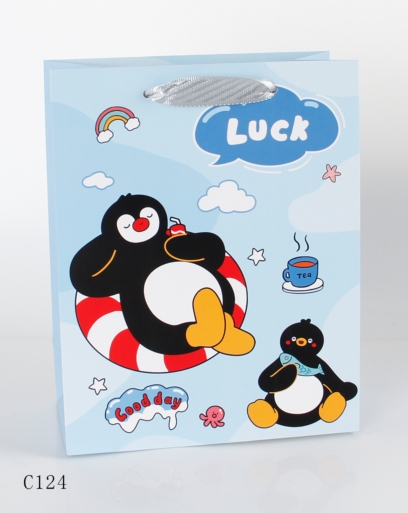 Combo 50 Túi quà hoạt hình dọc cỡ trung – Dễ thương Labubu, Baby Three,Hoa, Tulip, Bướm, Panda và đầy màu sắc
