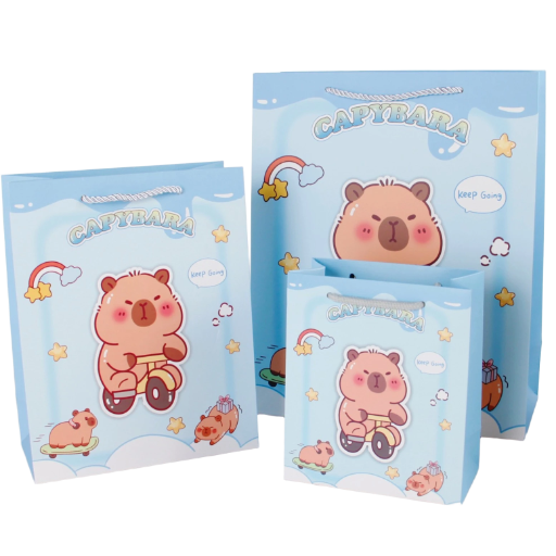 Combo 50 Túi quà hoạt hình dọc cỡ trung – Dễ thương Labubu, Baby Three,Hoa, Tulip, Bướm, Panda và đầy màu sắc