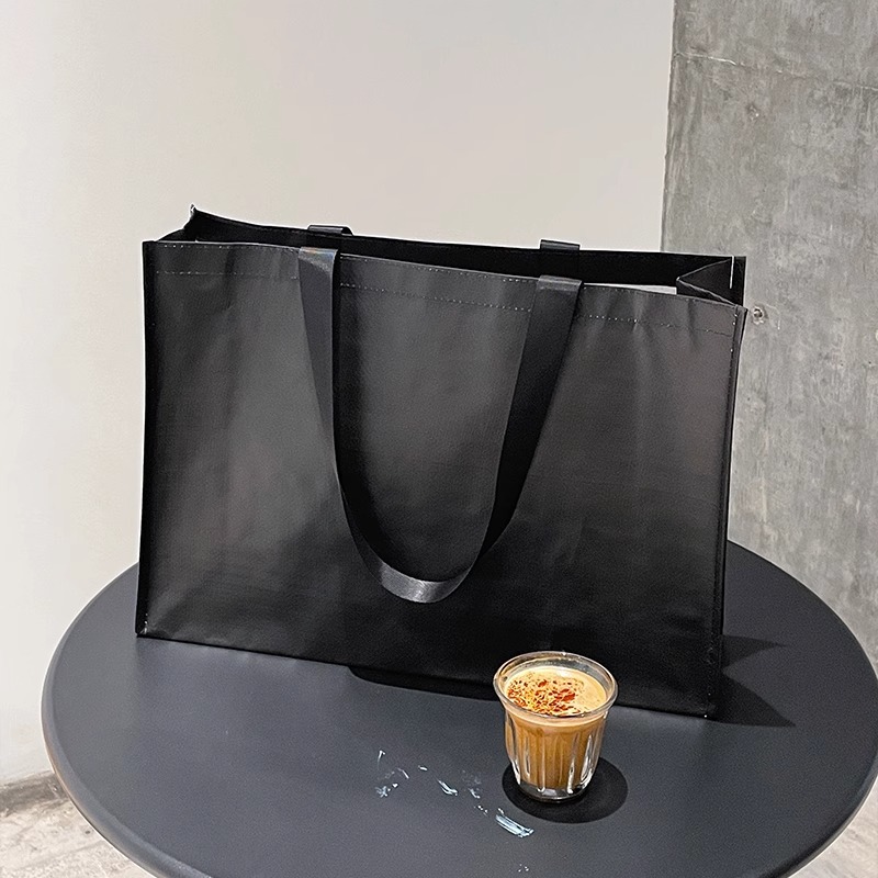 Combo 50 Túi Tote Dệt Cao Cấp Cho Cửa Hàng Quần Áo – Túi Đóng Gói Mua Sắm Màu Đen Dung Tích Lớn 