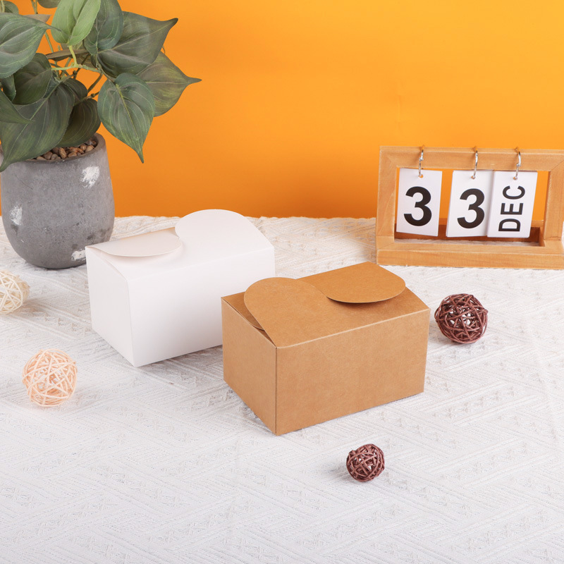 Combo 100 Hộp Giấy Kraft Trắng Phong Cách Hàn Quốc – Hộp Đựng Bánh, Đựng Thực Phẩm, Quà Tặng