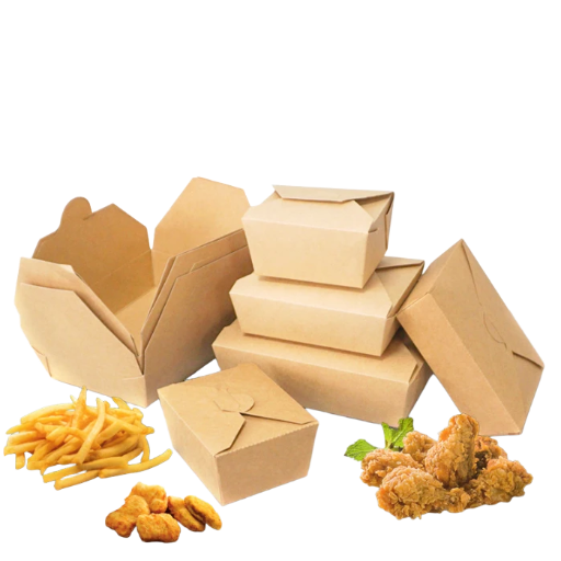 Hộp đựng cơm vuông giấy Kraft chống dầu dùng một lần đựng gà rán Hàn Quốc và khoai tây chiên, hộp đựng đồ ăn nhẹ mang đi thân thiện với môi trường