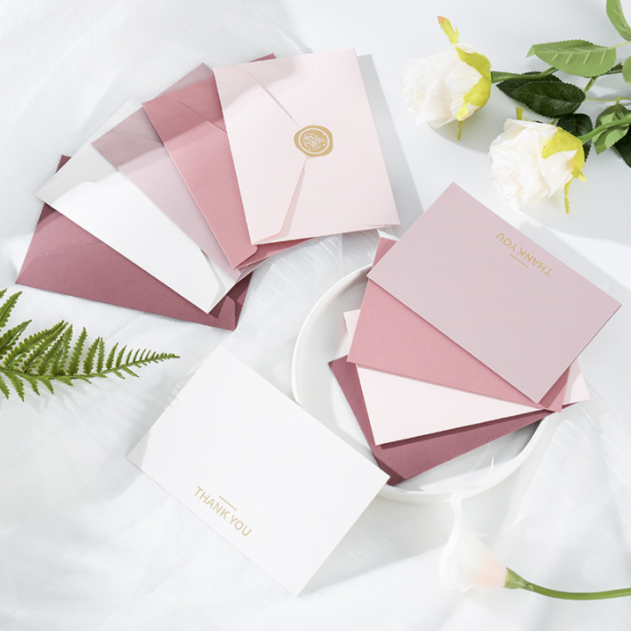 set 15 Bộ thiệp chúc mừng phong bì dập vàng kiểu mới, thiệp chúc mừng, gói 5 phong bì, thiệp chúc mừng quà tặng, bán trực tiếp từ nhà máy