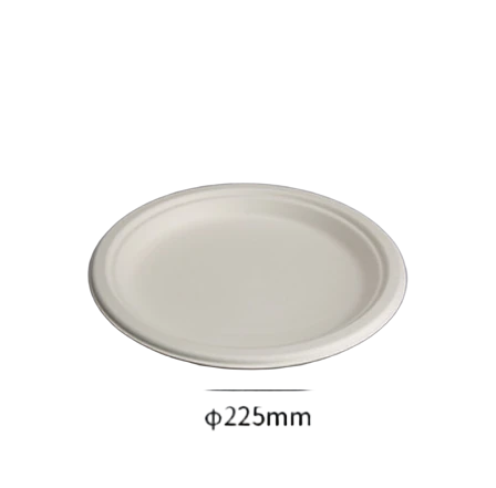Bát giấy tròn 9 inch, bột mía, đĩa giấy dùng một lần, đĩa nướng phân hủy sinh học, đĩa thức ăn nhanh, 500 chiếc
