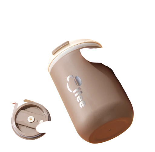 combo 10 Cốc cà phê inox 304 cách nhiệt hai lớp di động trên xe hơi có nắp đậy, cốc đựng nước có ống hút làm quà lưu niệm giá trị cao cho học sinh