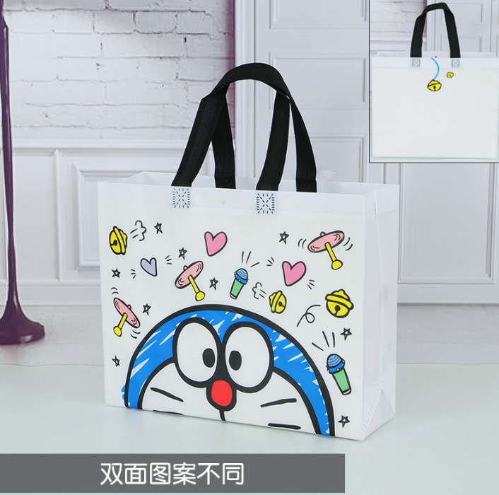 Túi xách mèo doraemon dễ thương ins túi vải không dệt hoạt hình túi quà tặng dung tích lớn túi đựng đồ mua sắm túi thân thiện với môi trường