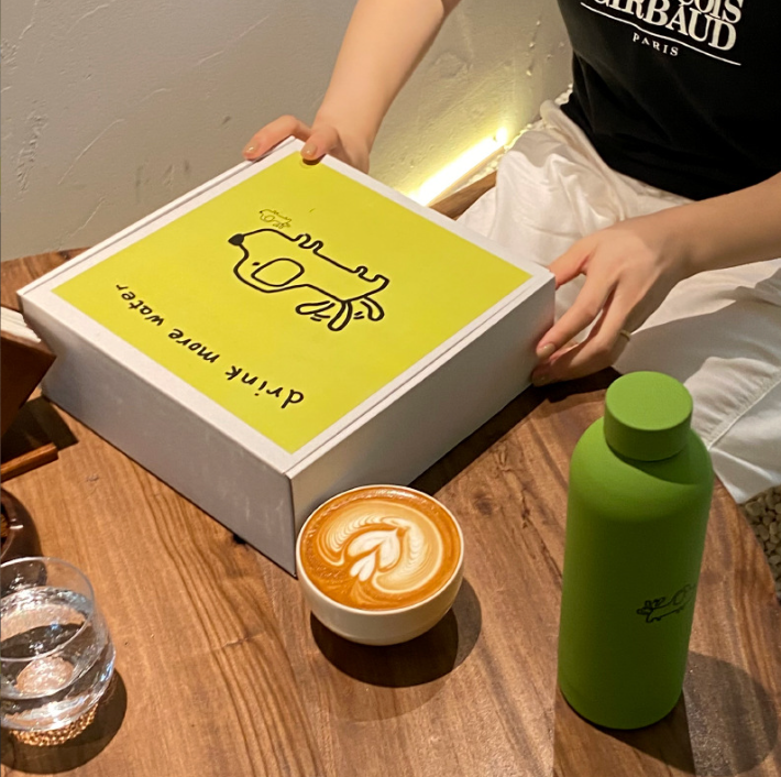 combo 10 Cốc giữ nhiệt bằng thép không gỉ màu xanh lá cây nhỏ và không lo lắng cốc đi kèm cốc gốm cốc nước hộp quà tặng bộ quà tặng