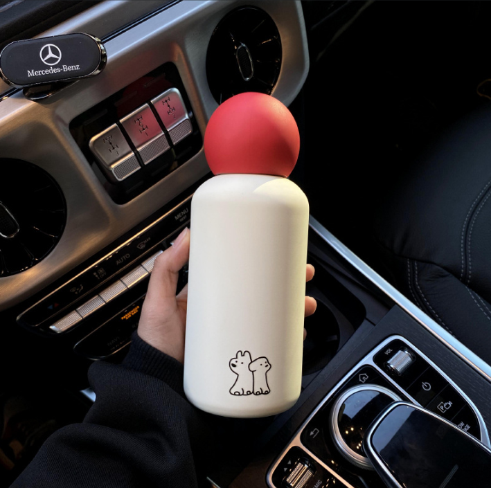 Cốc giữ nhiệt inox 316 Red Nose tự làm cho năm mới, cốc nước di động cho ô tô màu đỏ, cốc du lịch 350ml