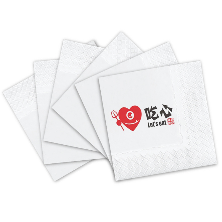 Khăn ăn vuông có thể in logo quảng cáo khăn giấy đồ uống khách sạn nhà hàng phương Tây cà phê khăn ăn vuông thương mại