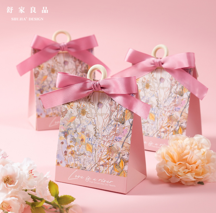 Hộp đựng kẹo cưới phong cách châu Âu hoa mới, túi đựng kẹo cưới cao cấp, hộp đựng kẹo quà tặng đặc biệt sáng tạo cho đám cưới
