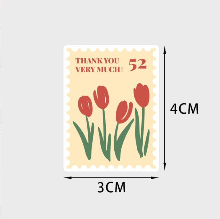 120 miếng dán/gói tem hoa hình vuông nhãn dán cảm ơn hộp quà tặng niêm phong bánh nướng niêm phong nhãn bao bì