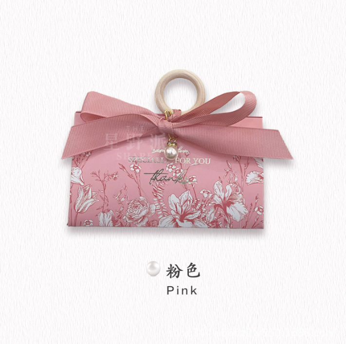 combo 50 Hộp đựng kẹo cưới hình nhẫn gỗ Spring Garden vẽ tay Hoshino Original
