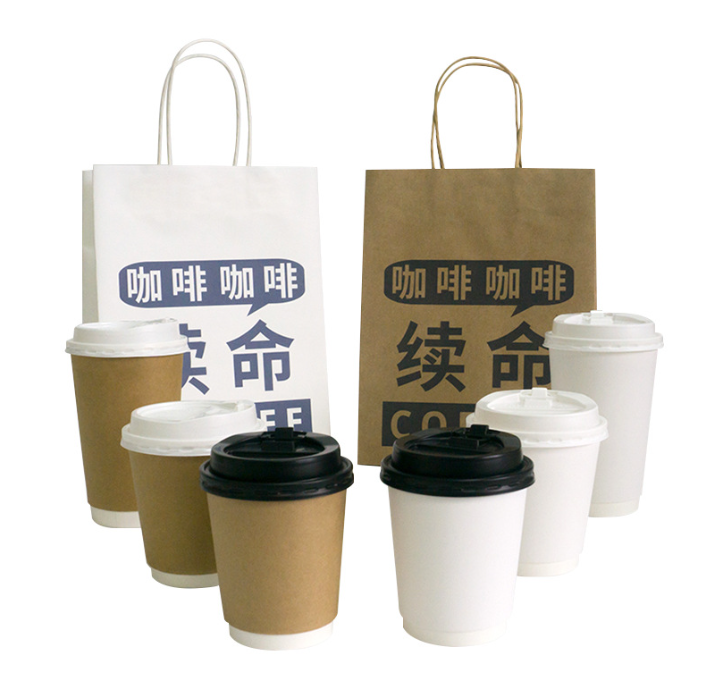 Cốc giấy dùng một lần tùy chỉnh bán buôn cốc sữa đậu nành cốc giấy trà sữa đặc cốc đồ uống nóng cốc cà phê đặc thương mại có nắp