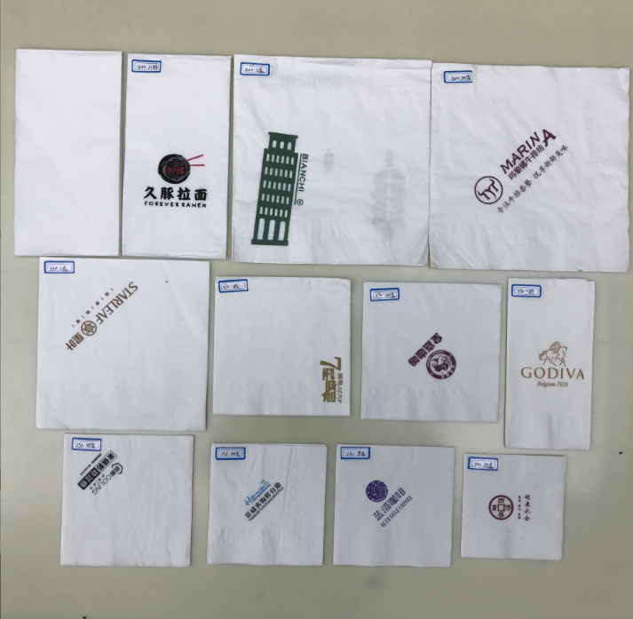 Khăn ăn vuông có thể in logo quảng cáo khăn giấy đồ uống khách sạn nhà hàng phương Tây cà phê khăn ăn vuông thương mại