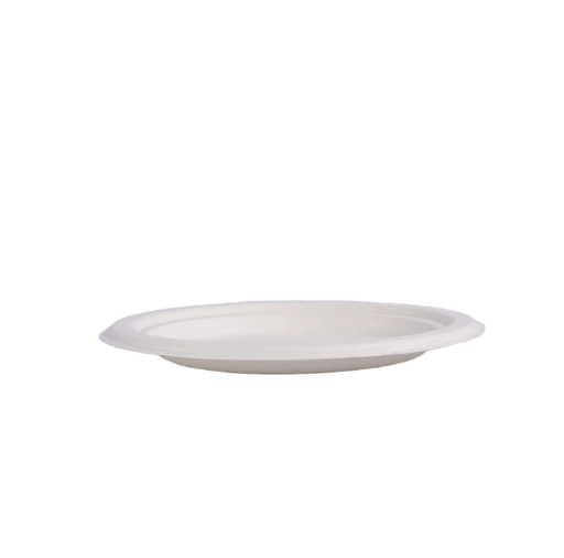 Bát giấy tròn 9 inch, bột mía, đĩa giấy dùng một lần, đĩa nướng phân hủy sinh học, đĩa thức ăn nhanh, 500 chiếc