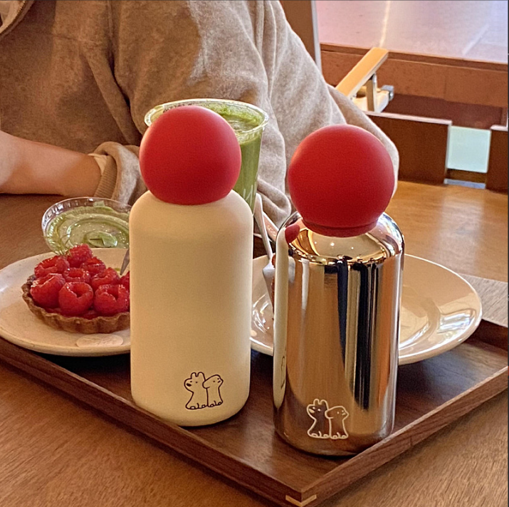 Cốc giữ nhiệt inox 316 Red Nose tự làm cho năm mới, cốc nước di động cho ô tô màu đỏ, cốc du lịch 350ml