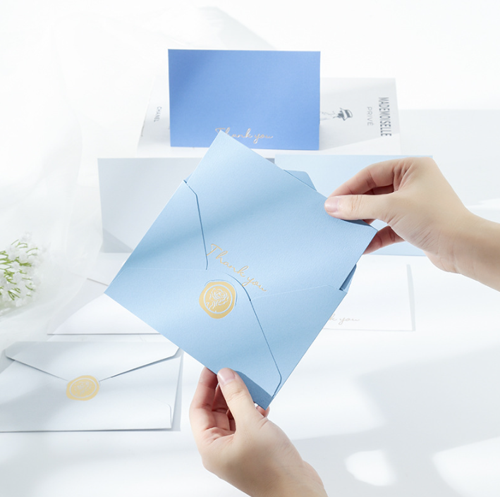 set 15 Bộ thiệp chúc mừng phong bì dập vàng kiểu mới, thiệp chúc mừng, gói 5 phong bì, thiệp chúc mừng quà tặng, bán trực tiếp từ nhà máy