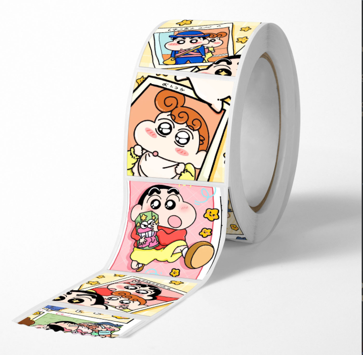  combo 50 miếng dán/cuộn nhãn dán hoạt hình, sticker Crayon Shin-chan đầy màu sắc sáng tạo phong cách INS cảm ơn miếng dán niêm phong trang trí bao bì nhãn dán sổ tay nhật ký dễ thương