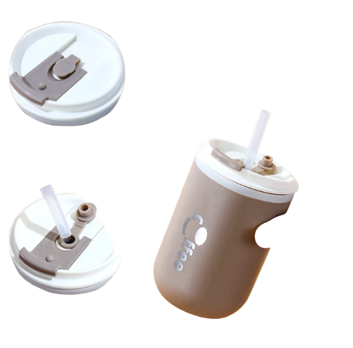 combo 10 Cốc cà phê inox 304 cách nhiệt hai lớp di động trên xe hơi có nắp đậy, cốc đựng nước có ống hút làm quà lưu niệm giá trị cao cho học sinh