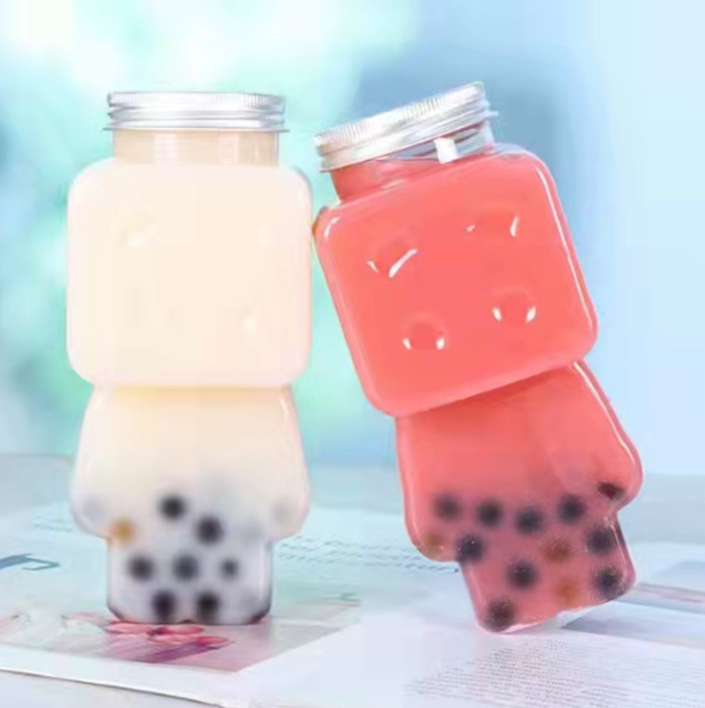 Cốc nhựa đựng trà sữa của người nổi tiếng trên mạng, cốc dùng một lần, cốc có nắp, cốc đựng nước ép, thực phẩm, chai đựng trà sữa enzyme cho thú cưng