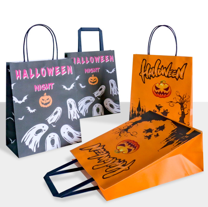 combo 1000 Túi giấy kraft Halloween túi xách phong cách ins túi quà tặng túi xách cao cấp túi quà tặng Túi đựng đồ ăn mang đi dày