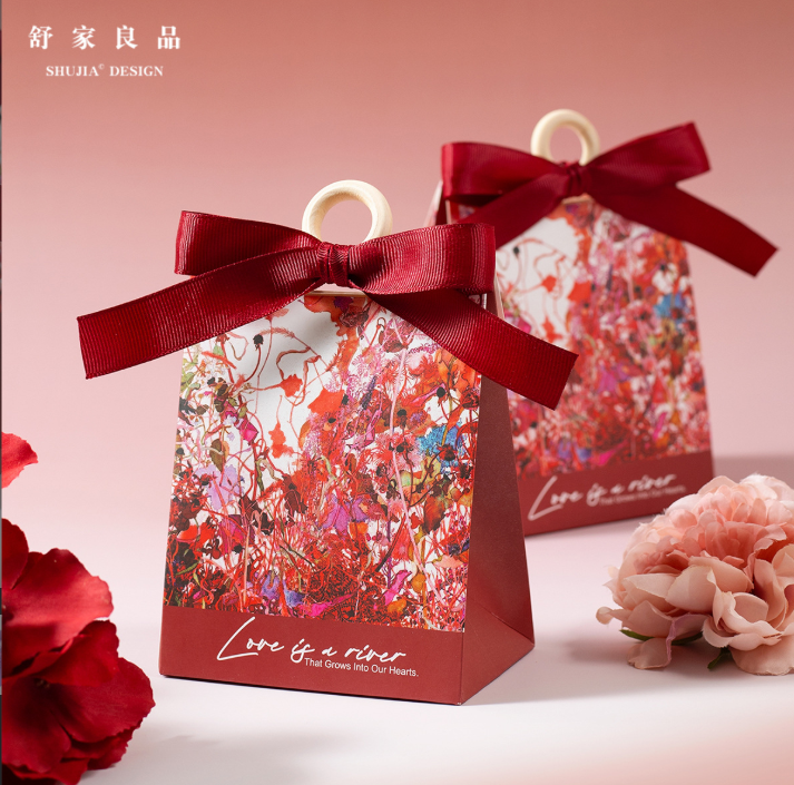 Hộp đựng kẹo cưới phong cách châu Âu hoa mới, túi đựng kẹo cưới cao cấp, hộp đựng kẹo quà tặng đặc biệt sáng tạo cho đám cưới