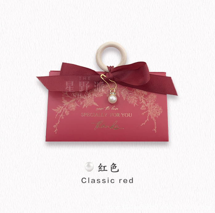 combo 50 Hộp đựng kẹo cưới hình nhẫn gỗ Spring Garden vẽ tay Hoshino Original
