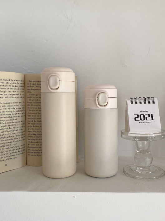 Cốc giữ nhiệt màu trơn phong cách MUJI tối giản cho cặp đôi mùa thu đông cốc giữ nhiệt di động nắp bật cốc nước dễ thương cho học sinh
