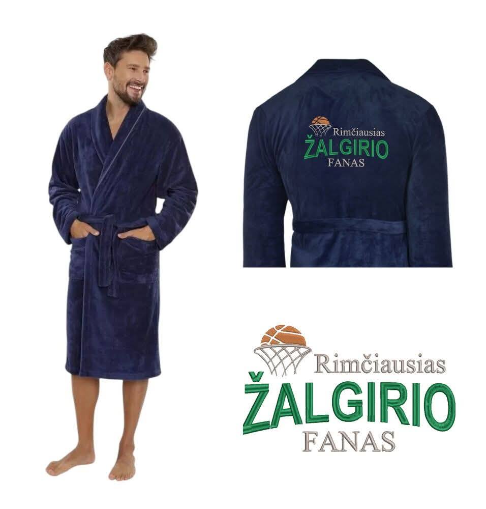 Siuvinėtas chalatas „Rimčiausias žalgirio fanas“