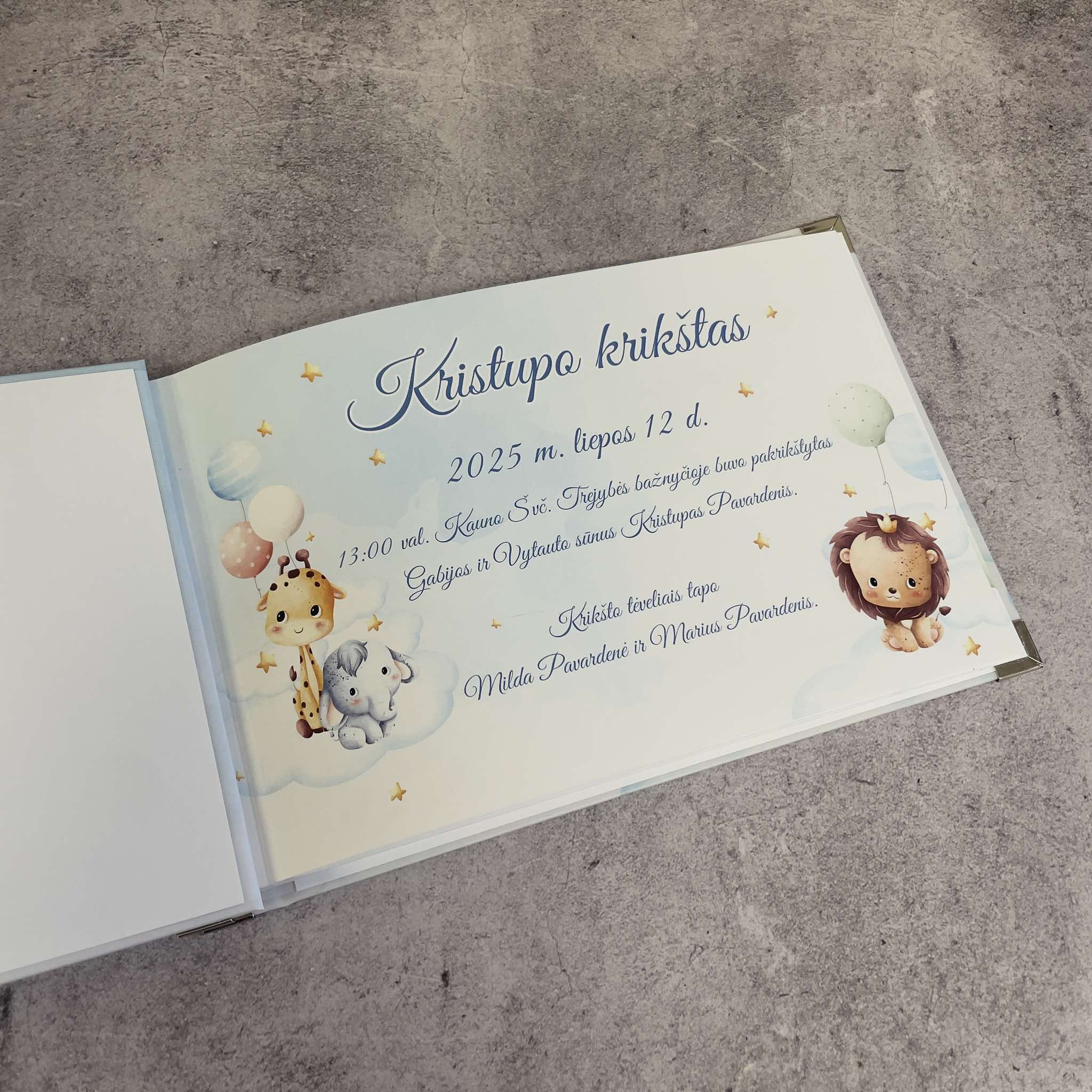 Mėlyna Palinkėjimų knyga su 15 anketų