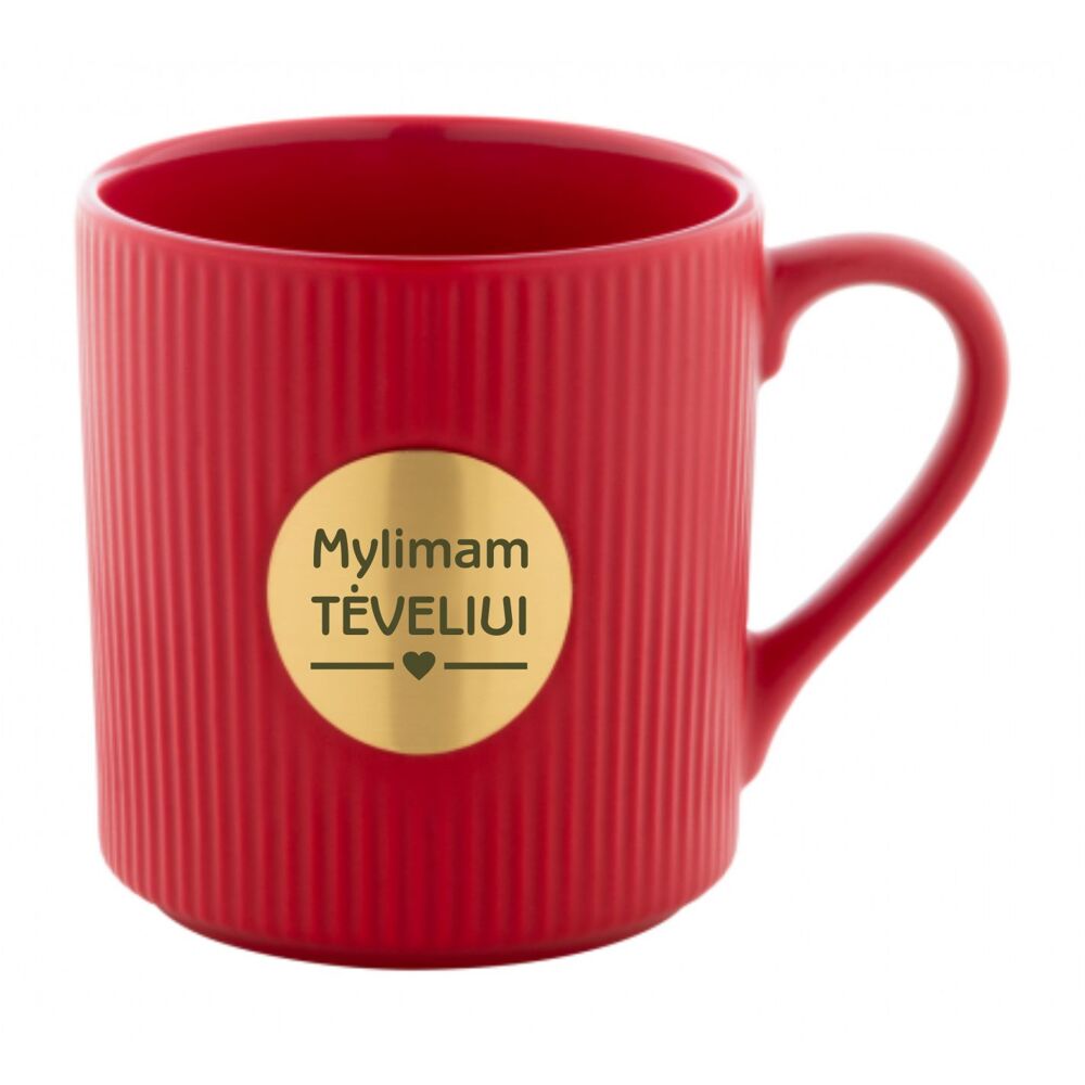 Raudonas puodelis „Mylimam tėveliui“ 330ml