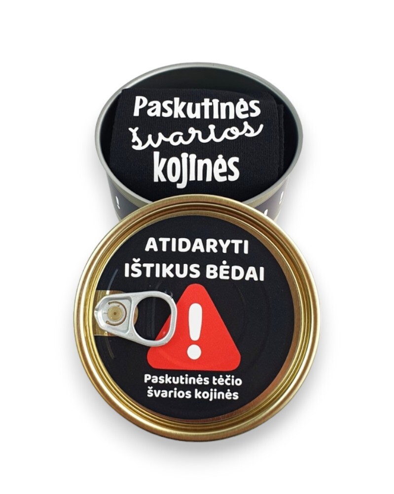 Dovana konservų skardinėje Tėčiui „Atidaryti ištikus bėdai“