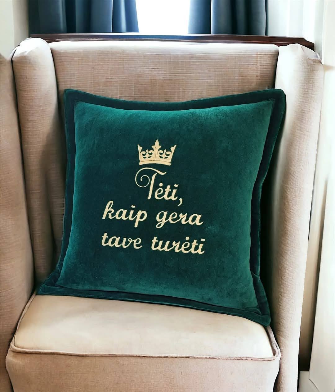 Siuvinėta pagalvėlė Tėti, kaip gera tave turėti