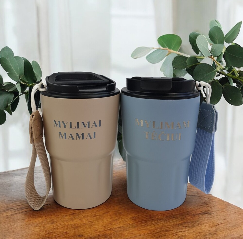 Dovanų rinkinys termo puodeliai „Mylimai mamai, mylimam tėčiui“