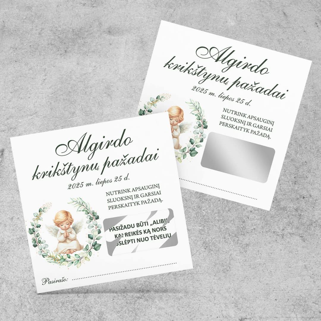 Nutrinamos pažadų kortelės Žalias angeliukas 