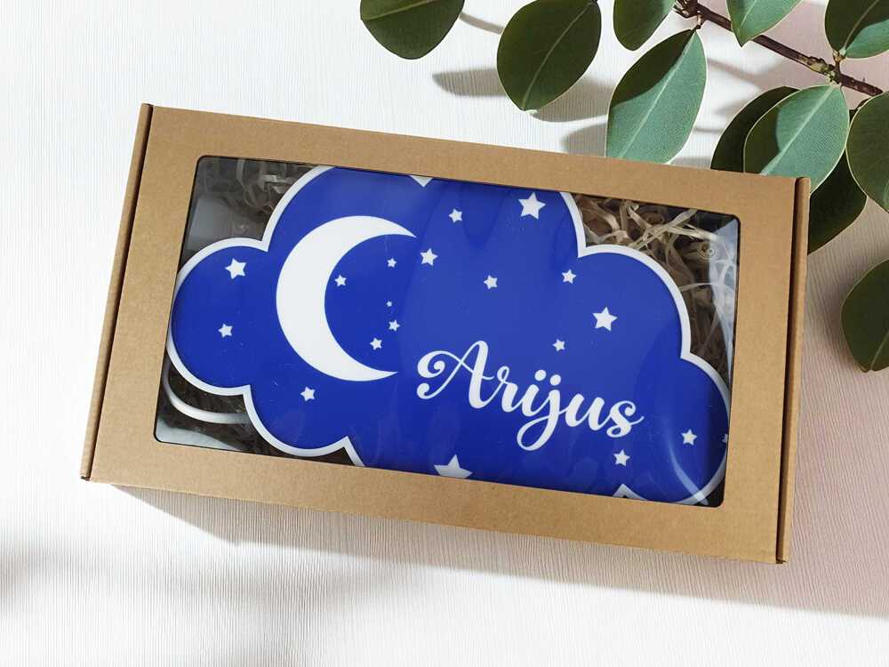 Sienos šviestuvas mėlynas debesėlis (Su jūsų pasirinktu vardu)