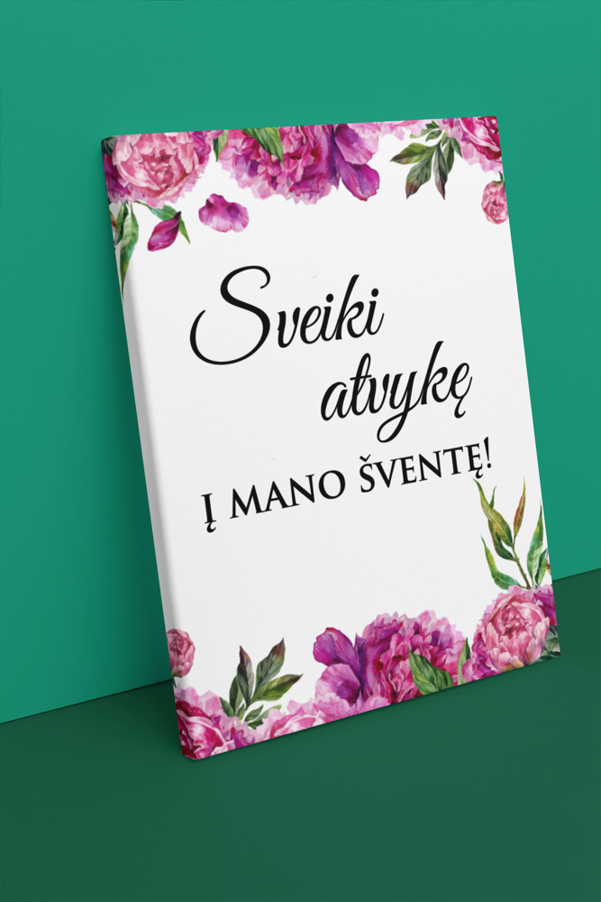 Drobė „Sveiki atvykę į mano šventę“