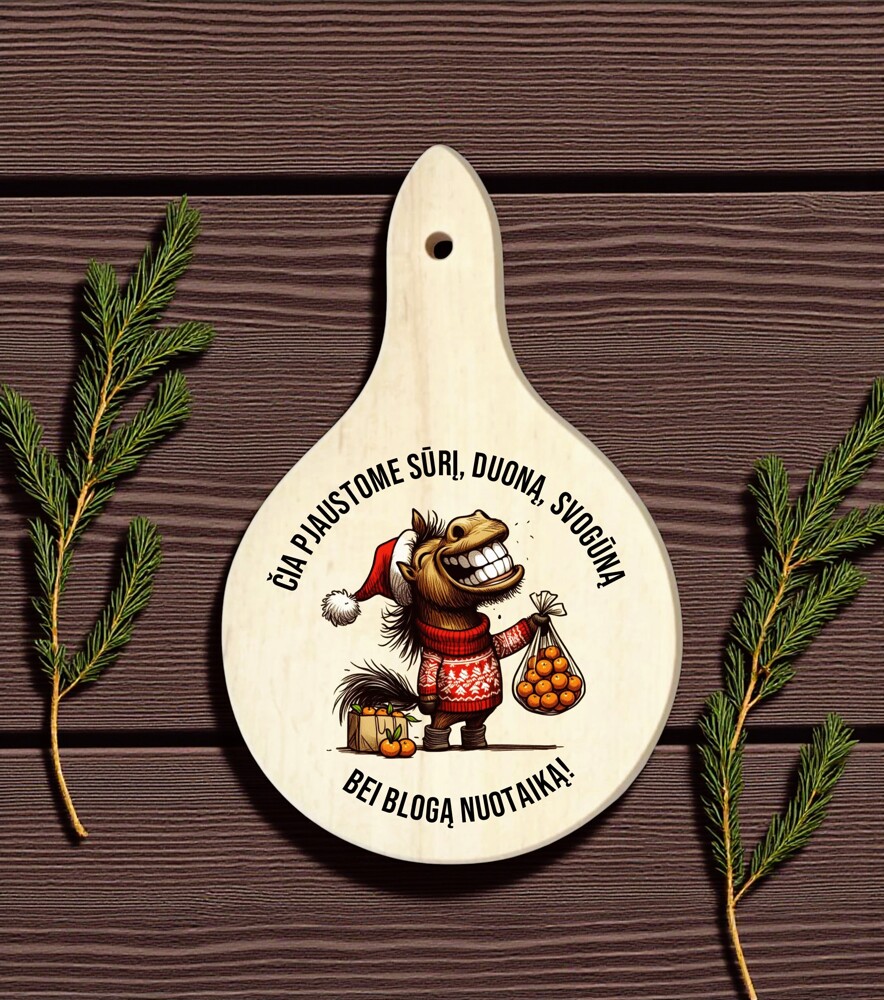 Mini pjaustymo lentelė su arkliu „Čia pjaustome...“