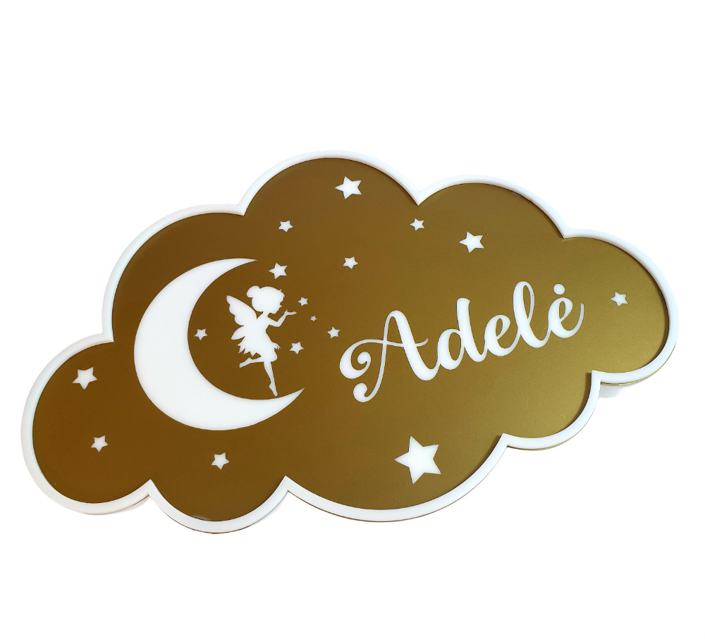 Sienos šviestuvas debesėlis „Adelė“ (Su jūsų pasirinktu vardu)
