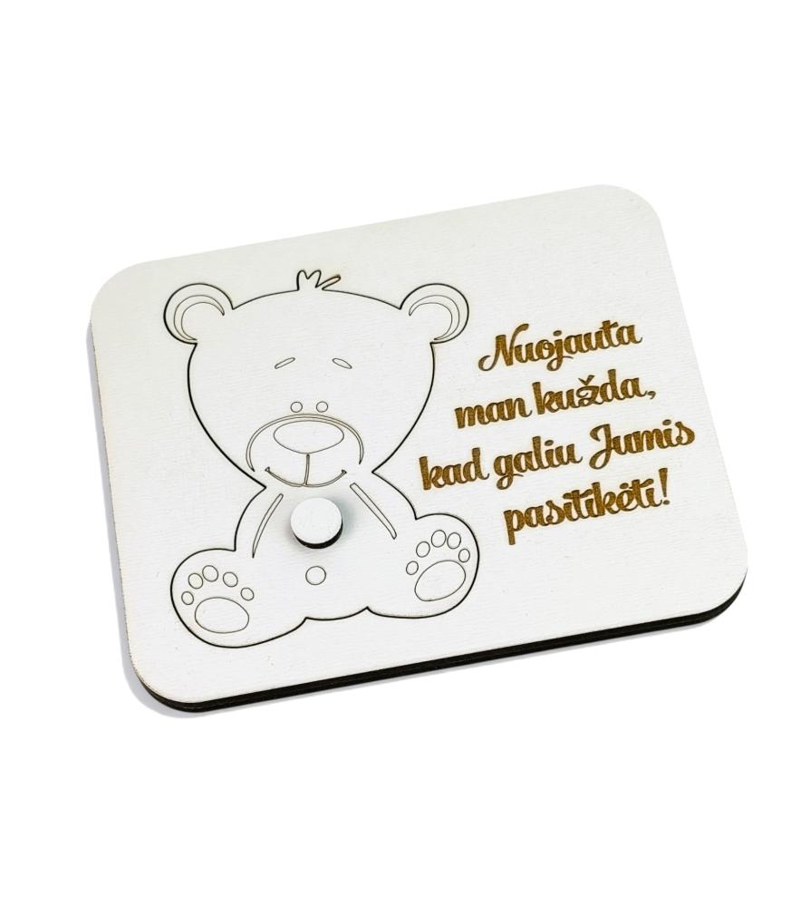 Kvietimas-meškiukas Krikšto tėveliams „Nuojauta man kužda...“